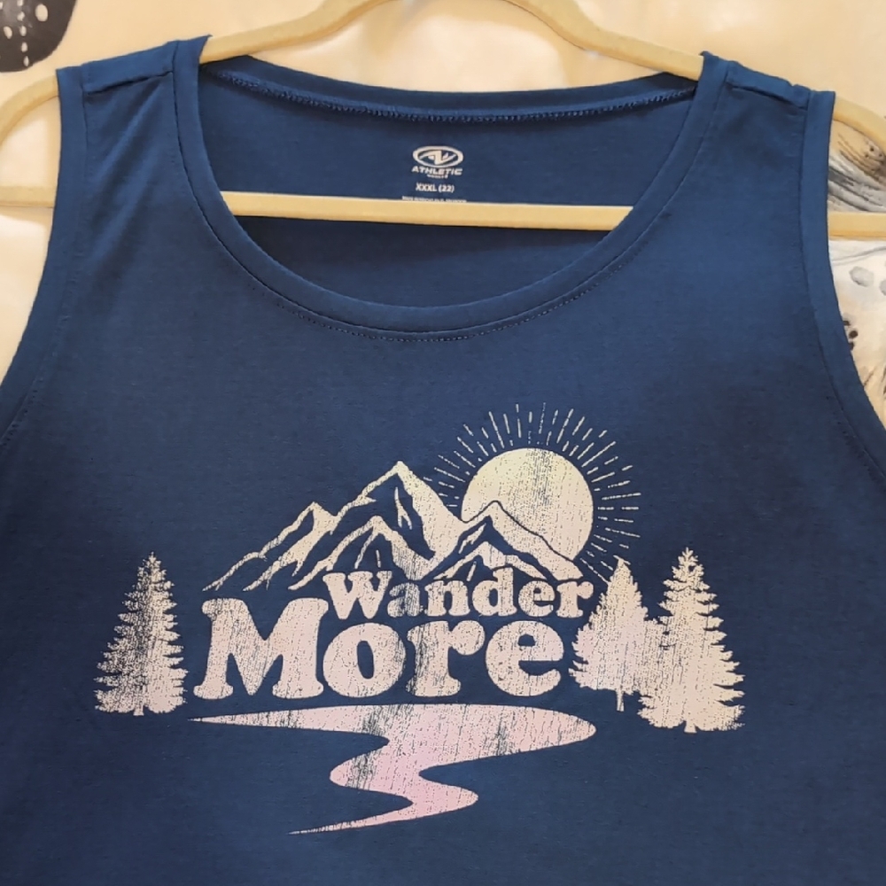 Athletic Works Blue Graphic Tank Top